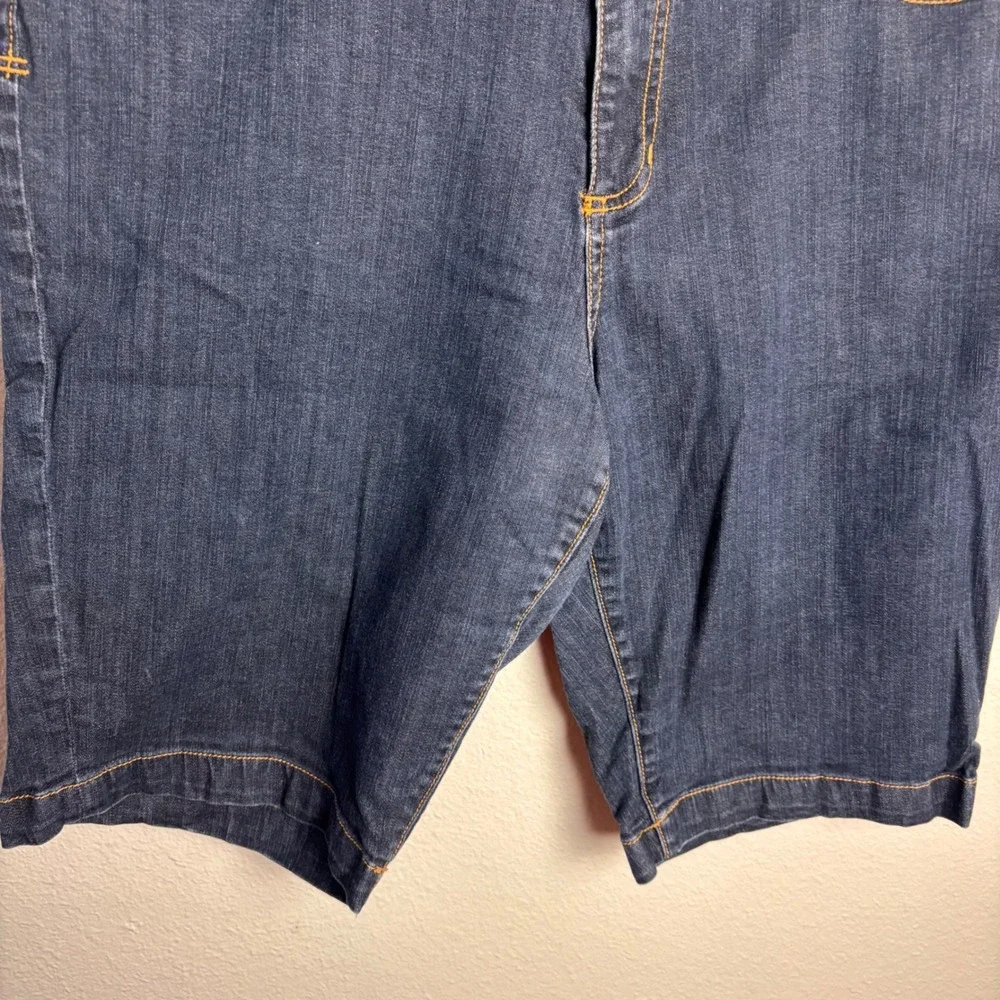Venezia Lane Bryant Womens 18 Denim Bermuda Shorts Dark Wash Stretch Y2K Long